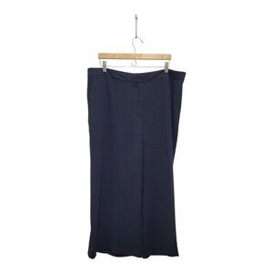 Halogen Wide Leg Crop Dress Pants Womens 20 Navy Blue Crepe Casual Office 0510